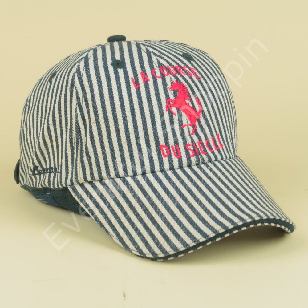 Ferrari Kids Hat One Size Blue White Stripe La Course Du Siecle Authentic